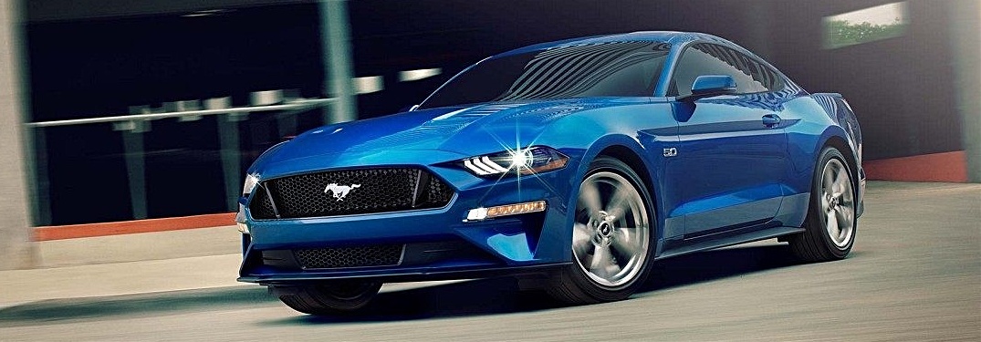 2018 Ford Mustang GT blue side view