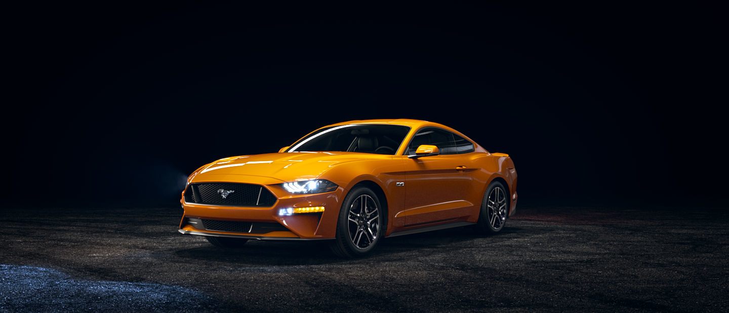 2019 Ford Mustang Orange Fury side view