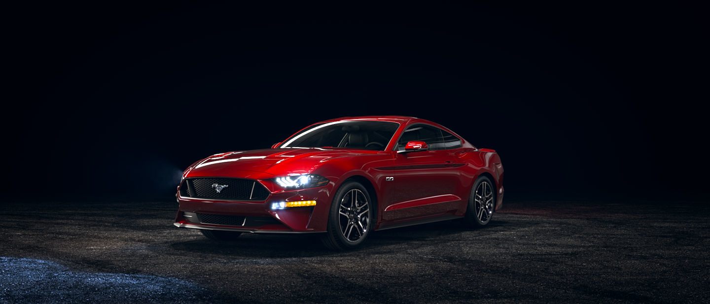 2019 Ford Mustang Ruby Red side view