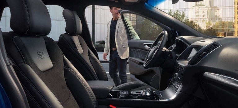 2019 Ford edge ST interior with black ST seats