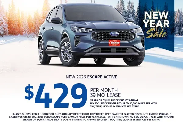 Lease a new 2026 Ford Escape for $429/mo for 39mo