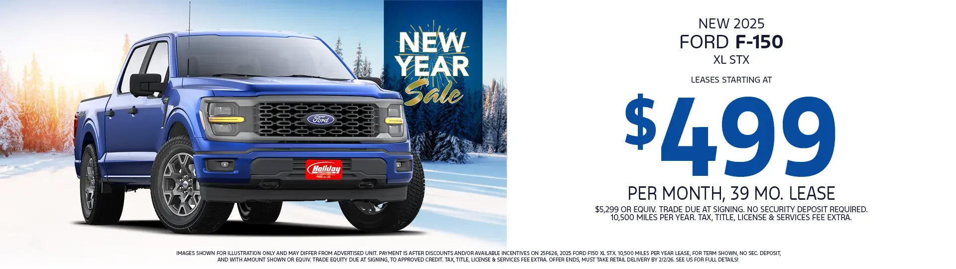 Lease a new 2025 F-150 XL STX starting at $499/mo for 39mo