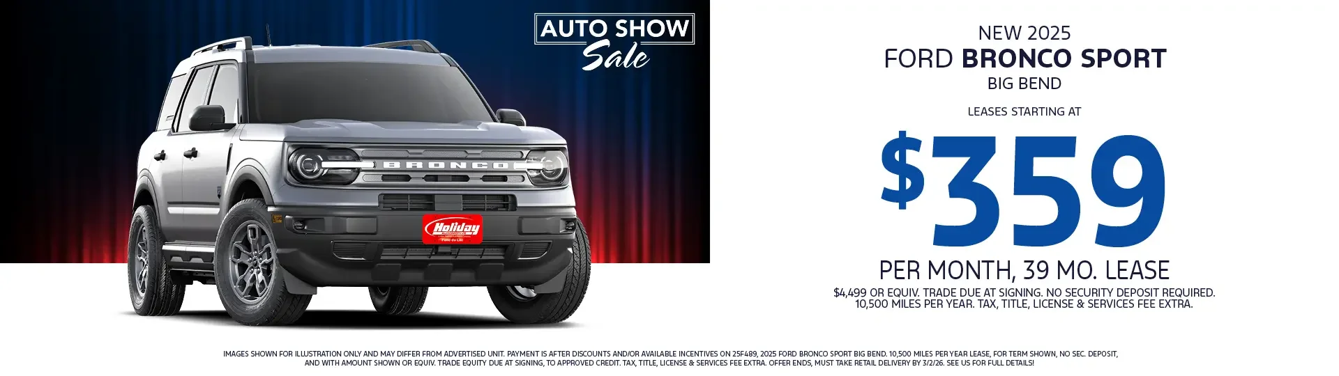 Lease a New 2025 Ford Bronco Sport starting $359/mo 39mo