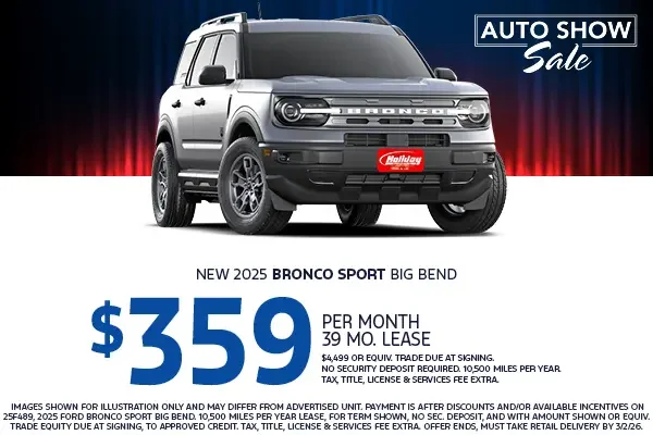 Lease a New 2025 Ford Bronco Sport starting $359/mo 39mo