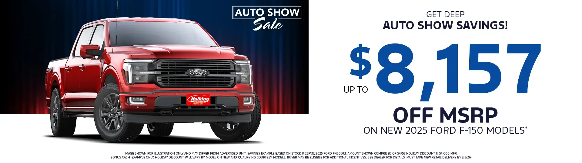 Get Deep Auto Show Savings up to $8,157 off of MSRP