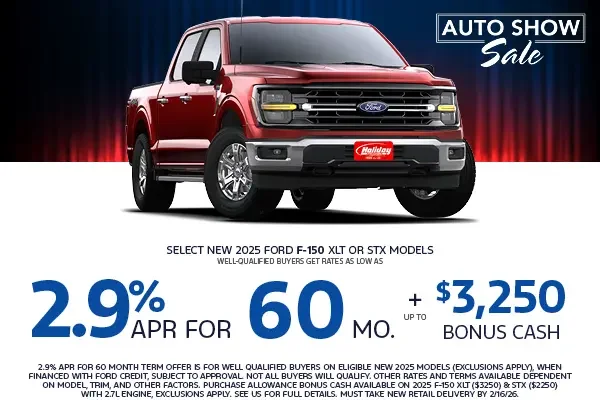 Rates as low as 2.9% APR for 60mo