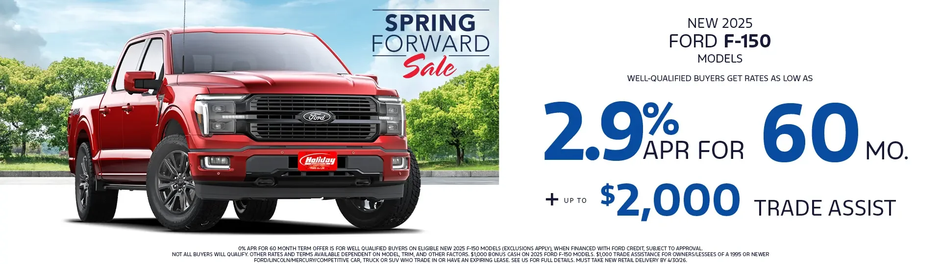 Rates as low as 2.9% APR for 60mo