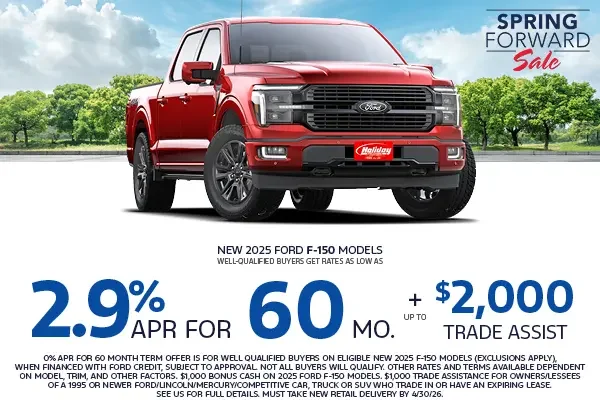 Rates as low as 2.9% APR for 60mo