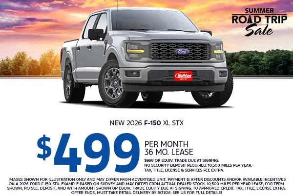 Lease a new 2026 F-150 XL STX starting at $499/mo for 36mo