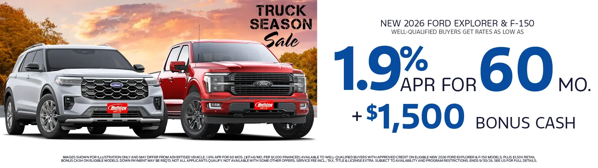 Finance a New Ford Favorite as low as 1.9% APR for 60mo