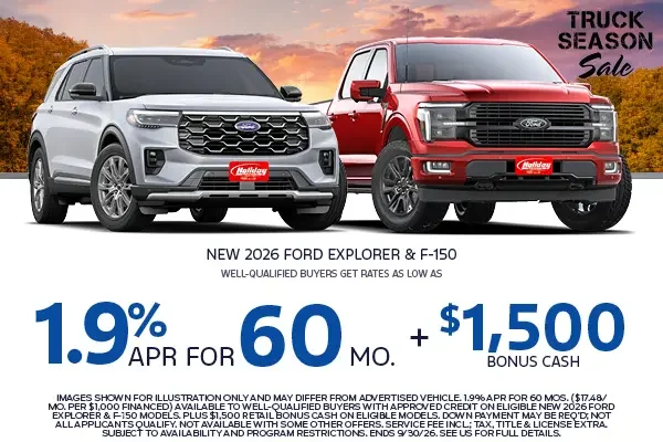 Finance a New Ford Favorite as low as 1.9% APR for 60mo