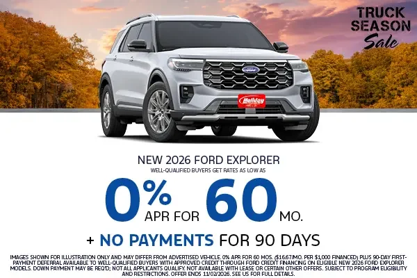Lease a new 2026 Ford Explorer from $469/mo 36mo
