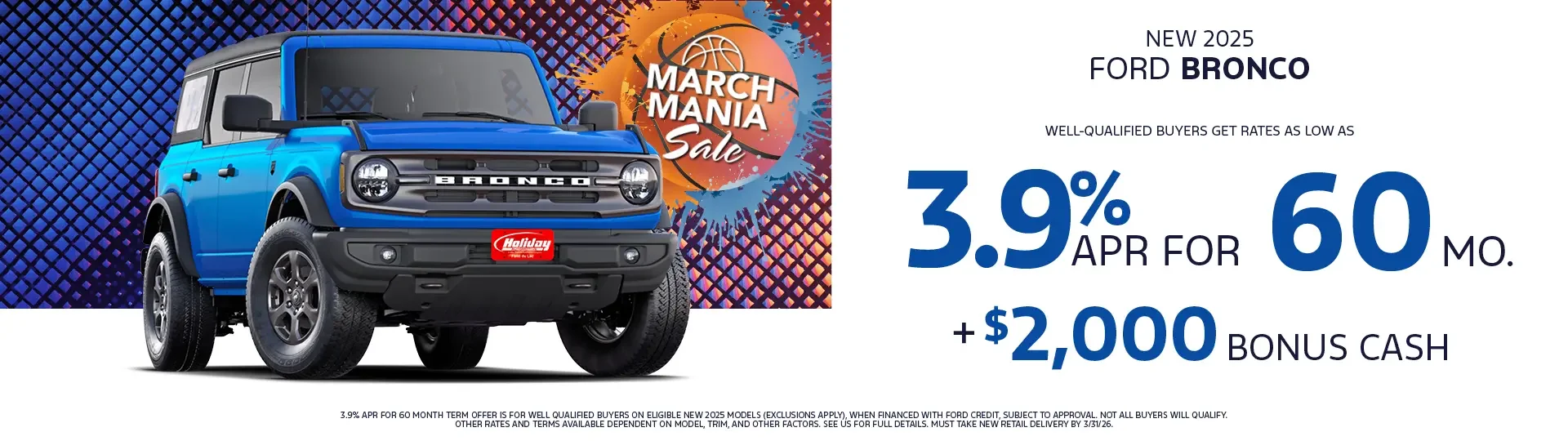 Well-qualified buyers get rates from 3.9% APR for 60mo