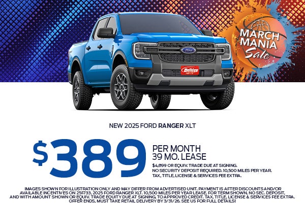 Lease a new 2024 Ranger for as low as $449/mo for 48mos